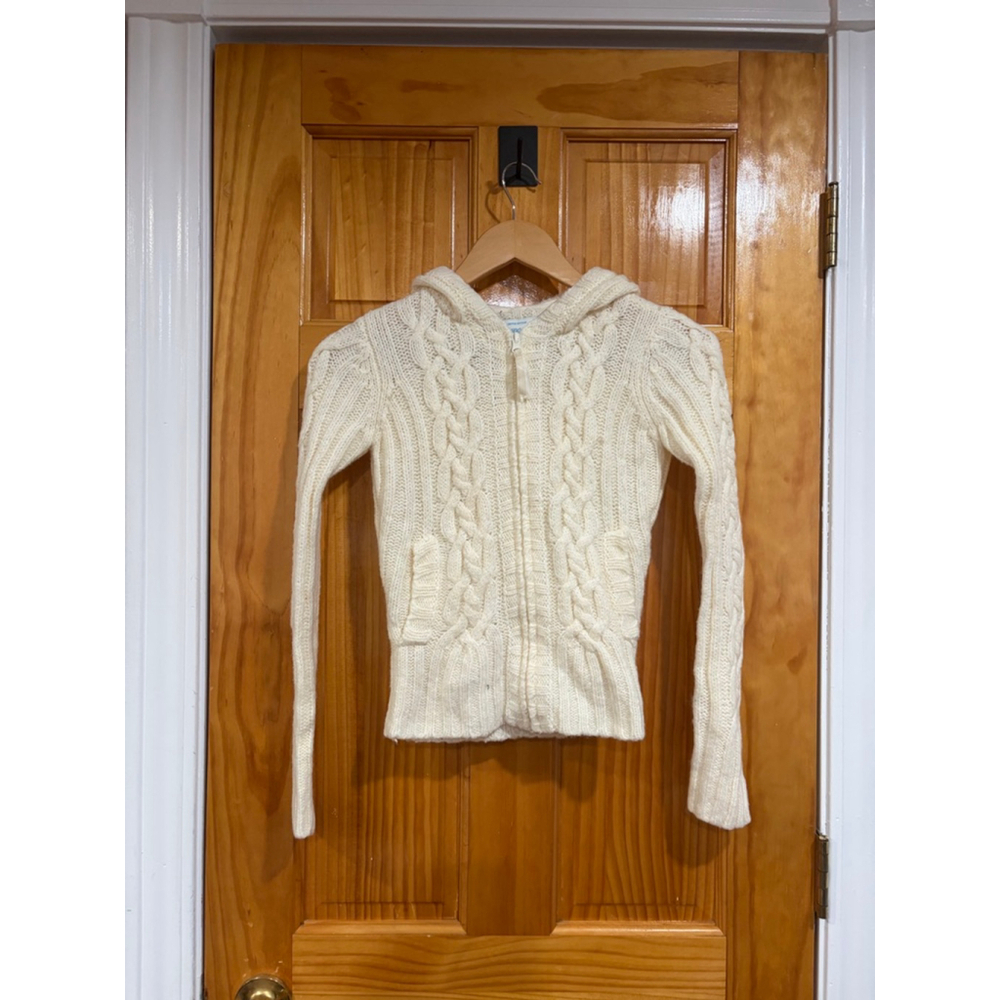 Limited Edition Aeropostale Cable Knit Zip Hoodie XS Y2K BabyDoll Bella Swan